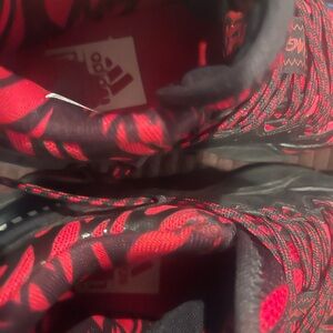 Adidas Black and Red Athletic Sneakers